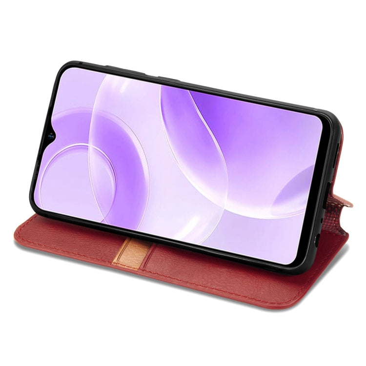 For Ulefone Note 15 Cubic Grid Pressed Magnetic Leather Phone Case(Red) - Ulefone Cases by PMC Jewellery | Online Shopping South Africa | PMC Jewellery | Buy Now Pay Later Mobicred