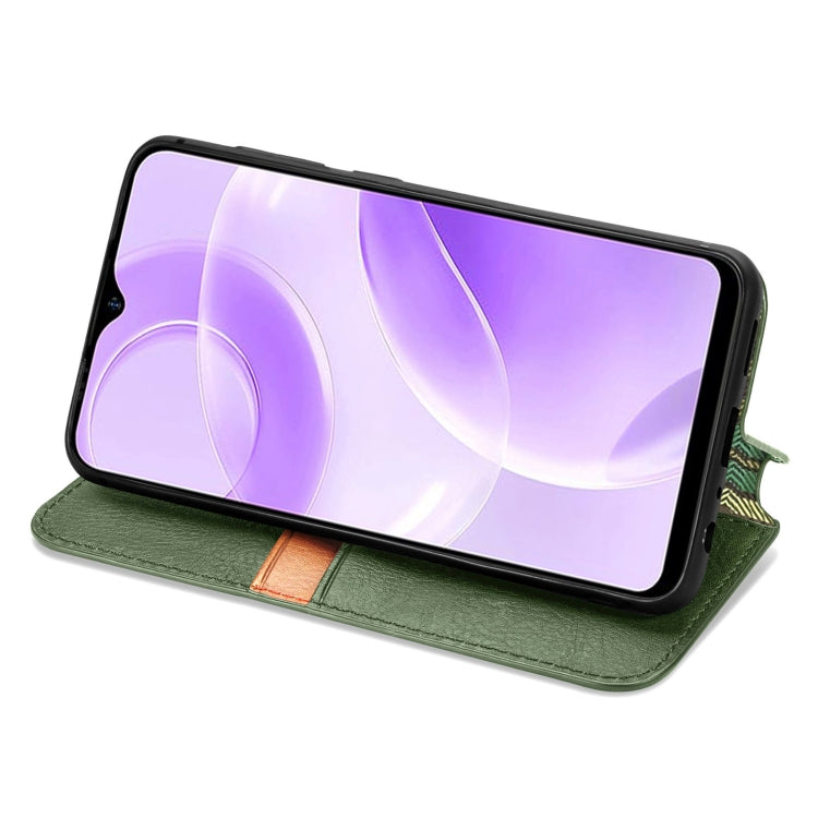 For Ulefone Note 15 Cubic Grid Pressed Magnetic Leather Phone Case(Green) - Ulefone Cases by PMC Jewellery | Online Shopping South Africa | PMC Jewellery | Buy Now Pay Later Mobicred