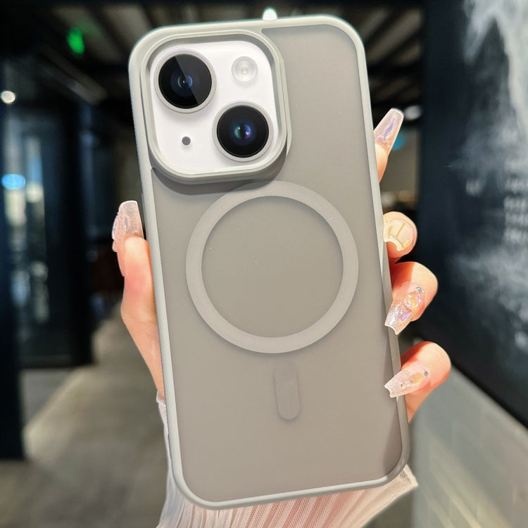 For iPhone 14 Plus Transparent TPU Hybrid PC Magsafe Phone Case(Grey) - iPhone 14 Plus Cases by PMC TechLife | Online Shopping South Africa | PMC TechLife