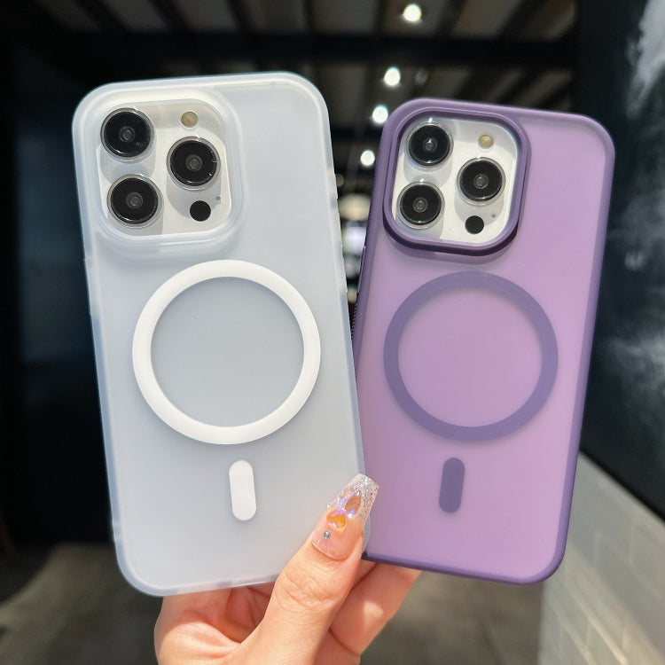 For iPhone 15 Plus Transparent TPU Hybrid PC Magsafe Phone Case(Purple) - iPhone 15 Plus Cases by PMC TechLife | Online Shopping South Africa | PMC TechLife | Buy Now Pay Later Mobicred