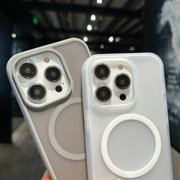 For iPhone 14 Plus Transparent TPU Hybrid PC Magsafe Phone Case(Grey) - iPhone 14 Plus Cases by PMC TechLife | Online Shopping South Africa | PMC TechLife