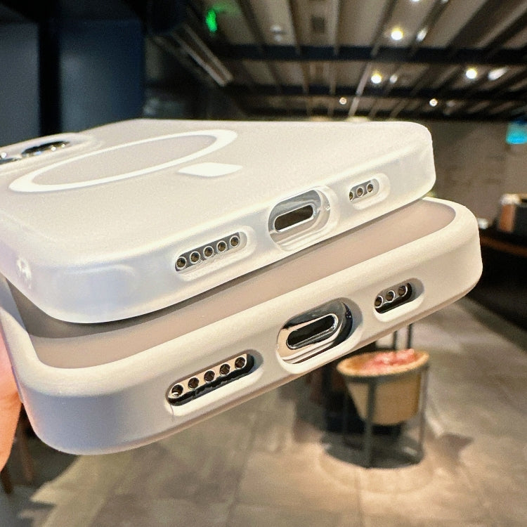 For iPhone 14 Plus Transparent TPU Hybrid PC Magsafe Phone Case(Grey) - iPhone 14 Plus Cases by PMC TechLife | Online Shopping South Africa | PMC TechLife