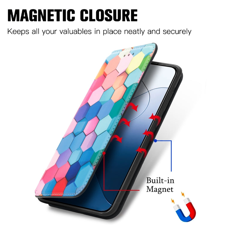 For Xiaomi 14 Pro CaseNeo Colorful Magnetic Leather Phone Case(Colorful Cube) - free shipping - PMC TechLife - Order now!