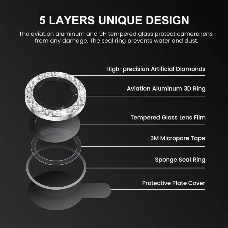 For iPhone 16e ENKAY AR Anti-reflection Individual Diamond Ring Camera Lens Glass Full Film(Pink) - free shipping - PMc TechLife - Order now!