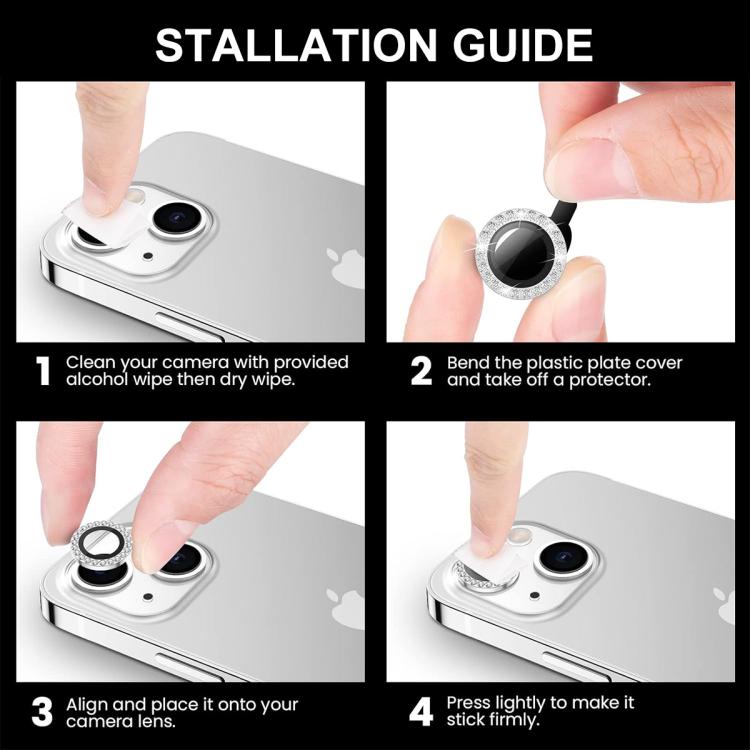 For iPhone 16e ENKAY AR Anti-reflection Individual Diamond Ring Camera Lens Glass Full Film(Deep Purple) - free shipping - PMc TechLife - Order now!