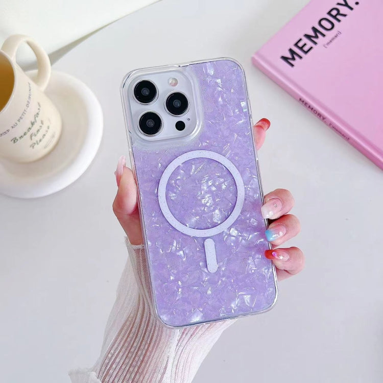 For iPhone 12 Pro Max Shell Texture MagSafe TPU Phone Case(Purple) - iPhone 12 Pro Max Cases by PMC TechLife | Online Shopping South Africa | PMC TechLife