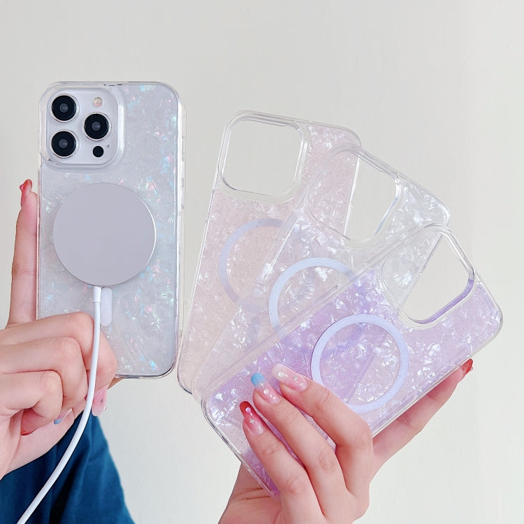 For iPhone 13 Pro Shell Texture MagSafe TPU Phone Case(Purple) - iPhone 13 Pro Cases by PMC TechLife | Online Shopping South Africa | PMC TechLife