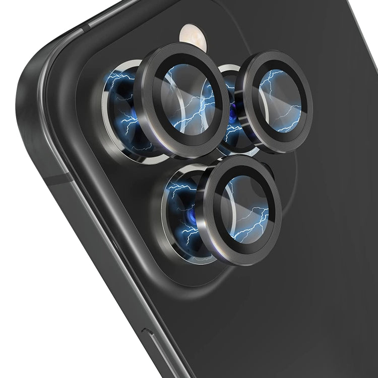 For iPhone 15 Pro / 15 Pro Max NORTHJO Camera Lens Protector Tempered Glass CD Vein Metal Ring Film(Black) - free shipping - PMC TechLife - Order now!