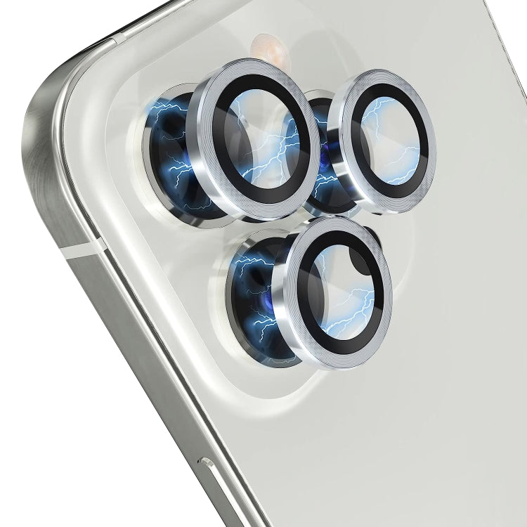 For iPhone 15 Pro / 15 Pro Max NORTHJO Camera Lens Protector Tempered Glass CD Vein Metal Ring Film(Silver) - iPhone 15 Pro Tempered Glass by NORTHJO | Online Shopping South Africa | PMC TechLife