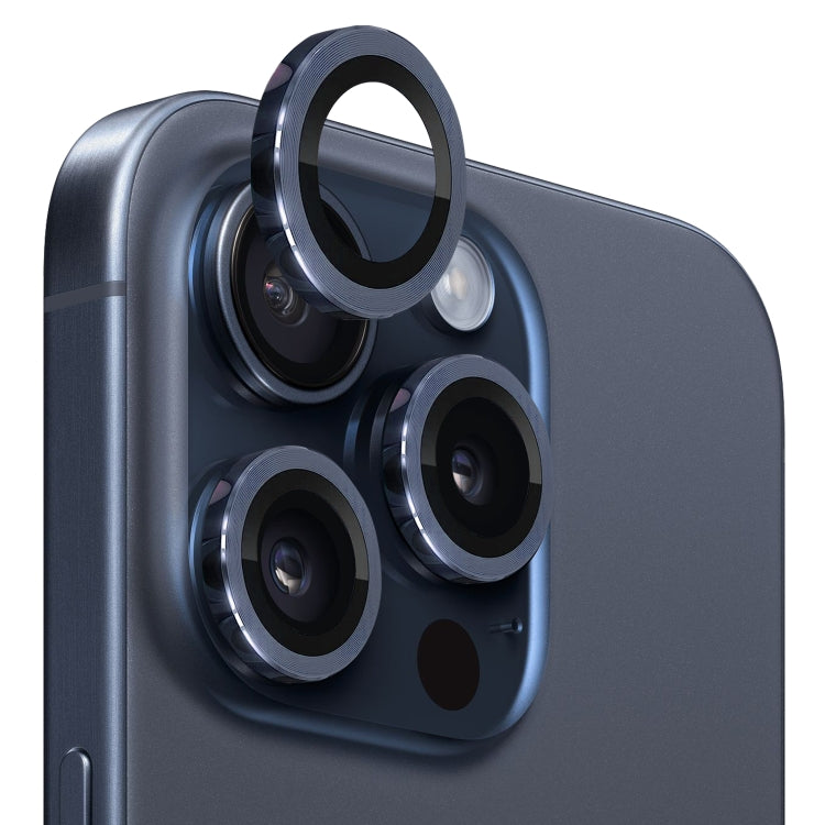 For iPhone 15 Pro / 15 Pro Max NORTHJO Camera Lens Protector Tempered Glass CD Vein Metal Ring Film(Blue) - iPhone 15 Pro Tempered Glass by NORTHJO | Online Shopping South Africa | PMC TechLife | Buy Now Pay Later Mobicred