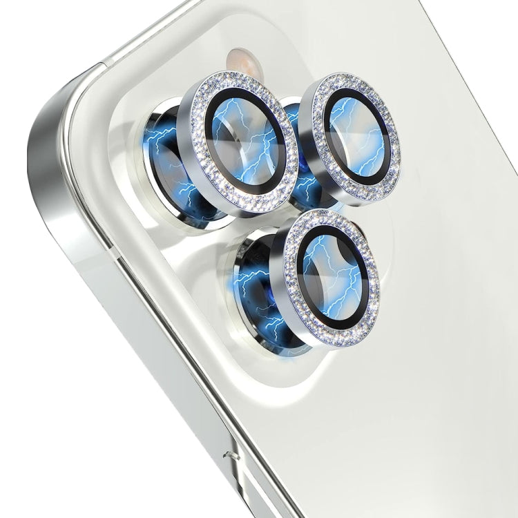 For iPhone 15 Pro / 15 Pro Max NORTHJO Camera Lens Protector Tempered Glass Bling Glitter Metal Ring Film(Silver) - free shipping - PMC TechLife - Order now!