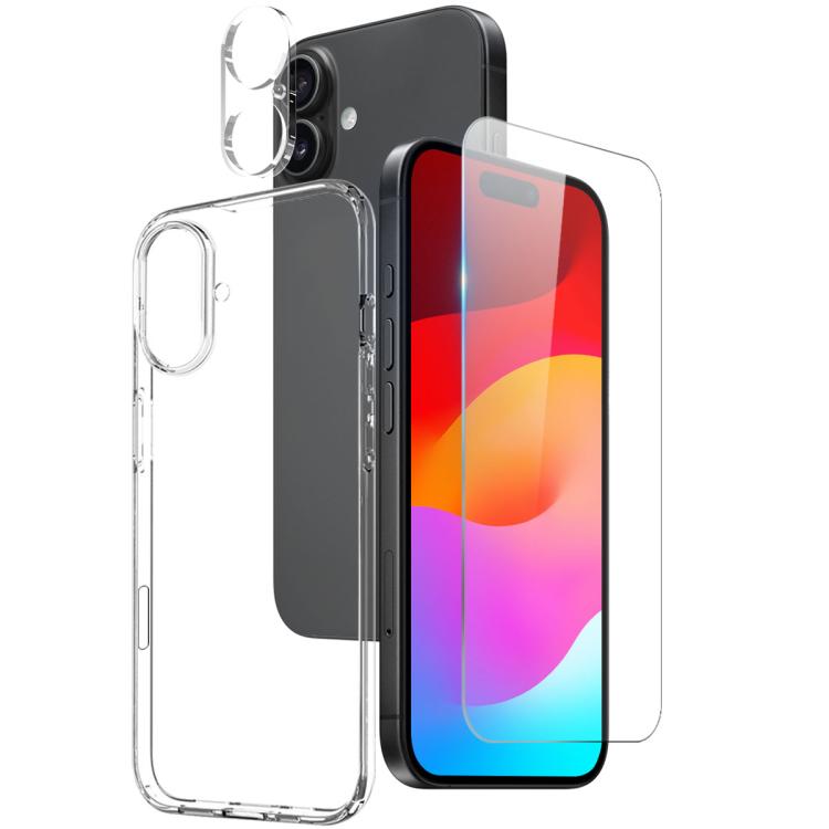 For iPhone 17 NORTHJO 3 in 1 TPU Phone Case with Screen Film and Lens Film(Clear) - iPhone 17 Cases by NORTHJO | Online Shopping South Africa | PMC TechLife | Buy Now Pay Later Mobicred