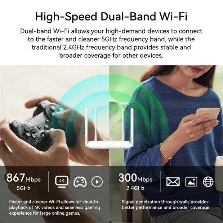 LB-LINK WR1300H Full Gigabit Port 1200M High Speed Dual Band 5G WiFi Repeater Wireless Router - free shipping - PMC Jewellery - Order now!