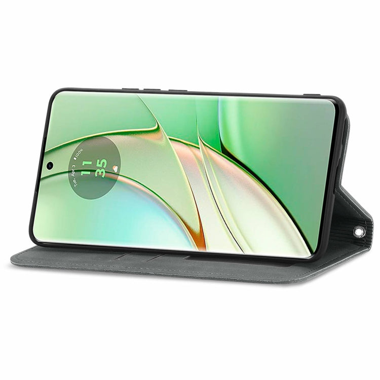 For Motorola Edge 2024 Retro Skin Feel Magnetic Flip Leather Phone Case(Grey) - Motorola Cases by PMC Jewellery | Online Shopping South Africa | PMC Jewellery | Buy Now Pay Later Mobicred