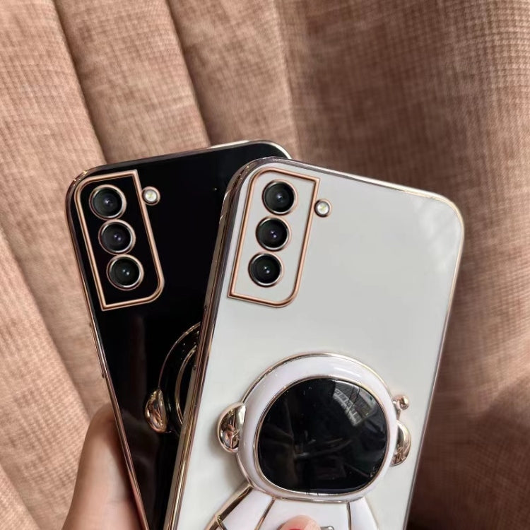For Samsung Galaxy A34 5G Electroplating Astronaut Holder Phone Case(White) - Galaxy Phone Cases by PMC TechLife | Online Shopping South Africa | PMC TechLife