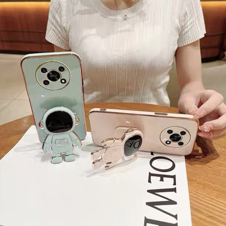 For Huawei Mate 50 Pro Electroplating Astronaut Holder Phone Case(White) - Huawei Cases by PMC TechLife | Online Shopping South Africa | PMC TechLife