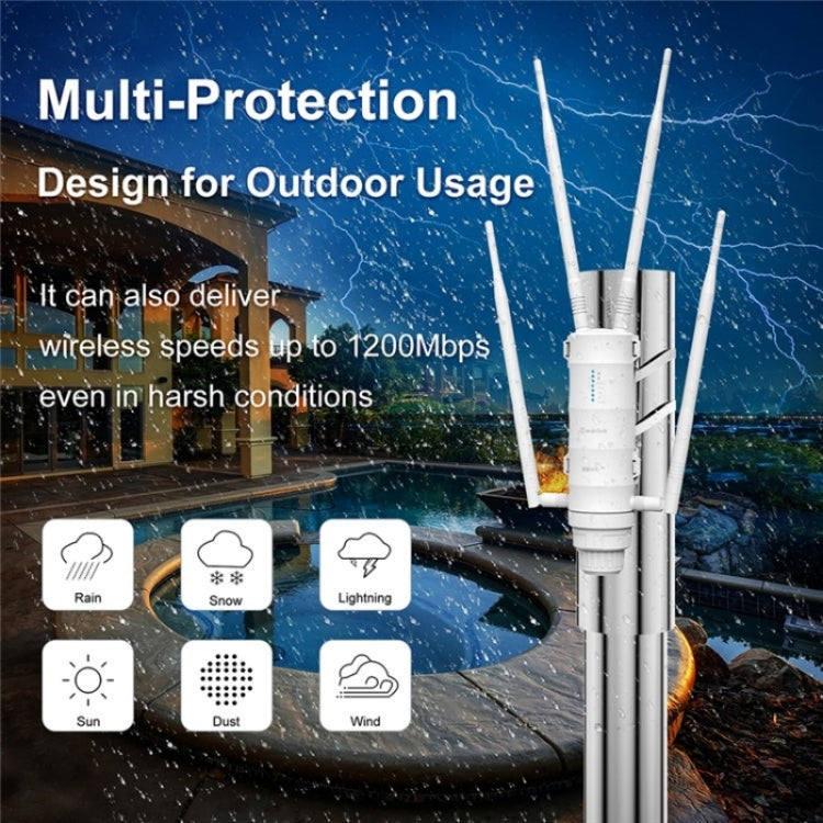 WAVLINK WN572HE4D AC1200 4G LTE WiFi Dual Band 4 Detachable Antennas Router, Plug:UK Plug - free shipping - PMC TechLife - Order now!