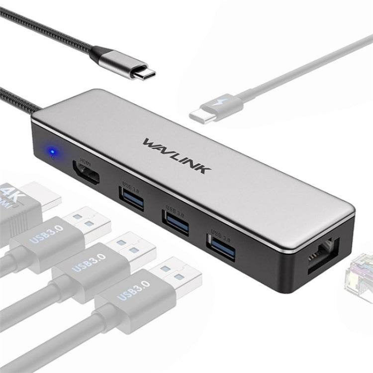 WAVLINK UHP3413 6 in 1 4K Thunderbolt 3 Type-C Devices Hub Adapter USB-C Docking Station - free shipping - PMC Jewellery - Order now!