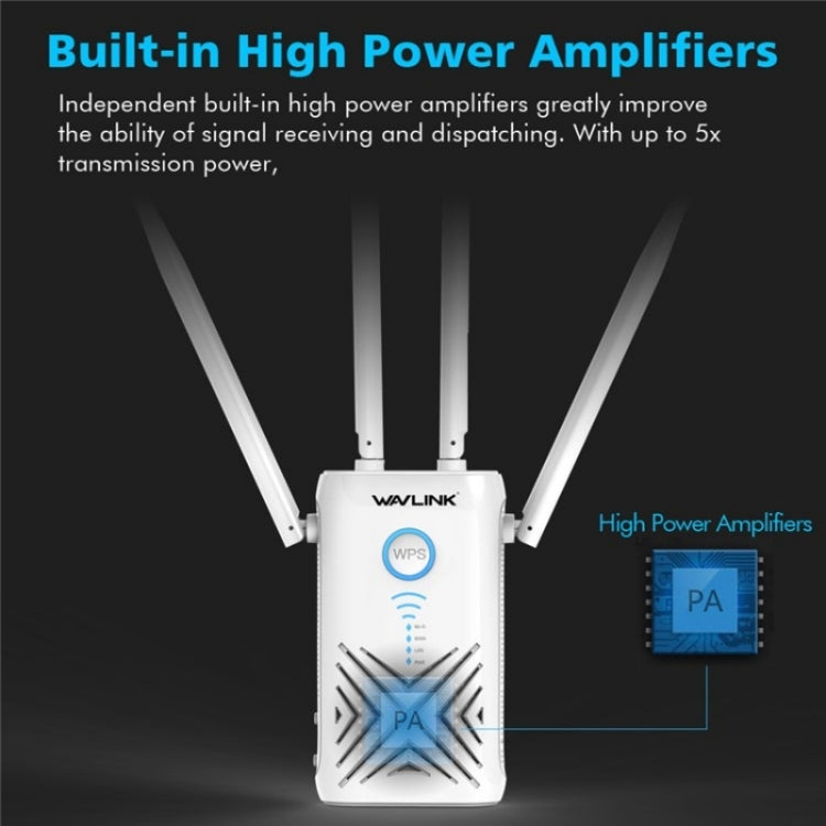 WAVLINK WN579X3 With 5dBi Antennas AC1200 Wireless Router 2.4G / 5G Dual Band WiFi Repeater, Plug:US Plug - free shipping - PMC Jewellery - Order now!