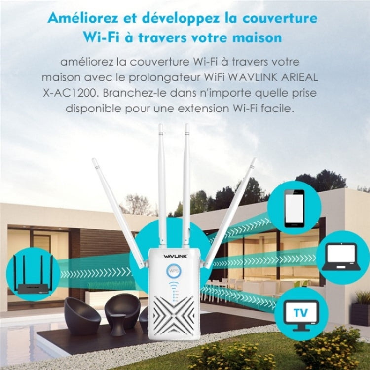 WAVLINK WN579X3 With 5dBi Antennas AC1200 Wireless Router 2.4G / 5G Dual Band WiFi Repeater, Plug:US Plug - free shipping - PMC Jewellery - Order now!