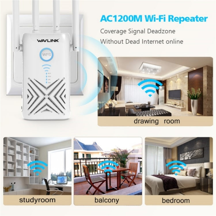 WAVLINK WN579X3 With 5dBi Antennas AC1200 Wireless Router 2.4G / 5G Dual Band WiFi Repeater, Plug:US Plug - free shipping - PMC Jewellery - Order now!