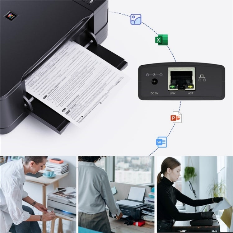 WAVLINK NU72P11 100Mbps Network Print Server USB 2.0 Network Printer Power Adapter(UK Plug) - Printer Accessories by WAVLINK | Online Shopping South Africa | PMC TechLife | Buy Now Pay Later Mobicred
