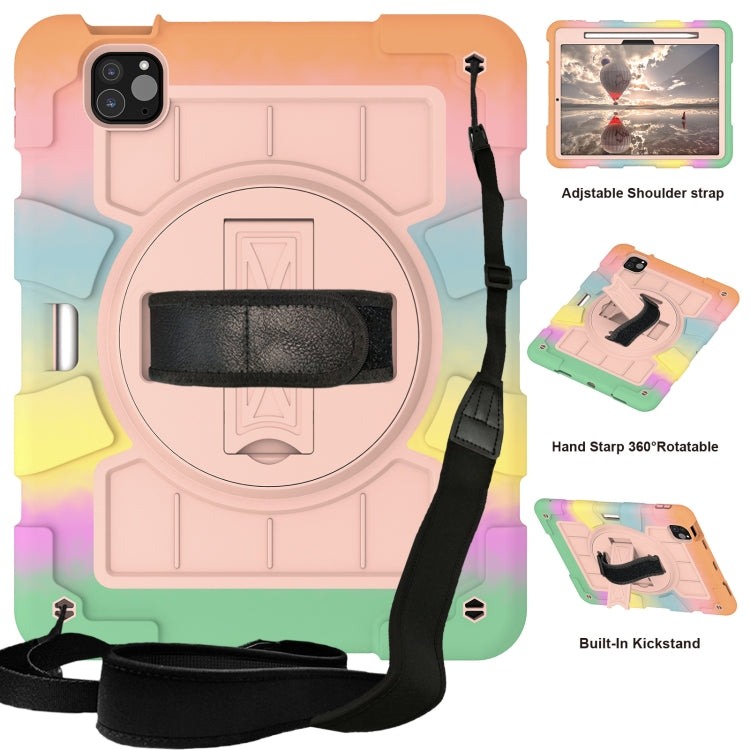 For iPad Air 11 2025 / 2024 Silicone Hybrid PC Shockproof Tablet Case with Shoulder Strap(Colorful Gold) - iPad Air 11 2025 / 2024 Cases by PMC TechLife | Online Shopping South Africa | PMC TechLife | Buy Now Pay Later Mobicred