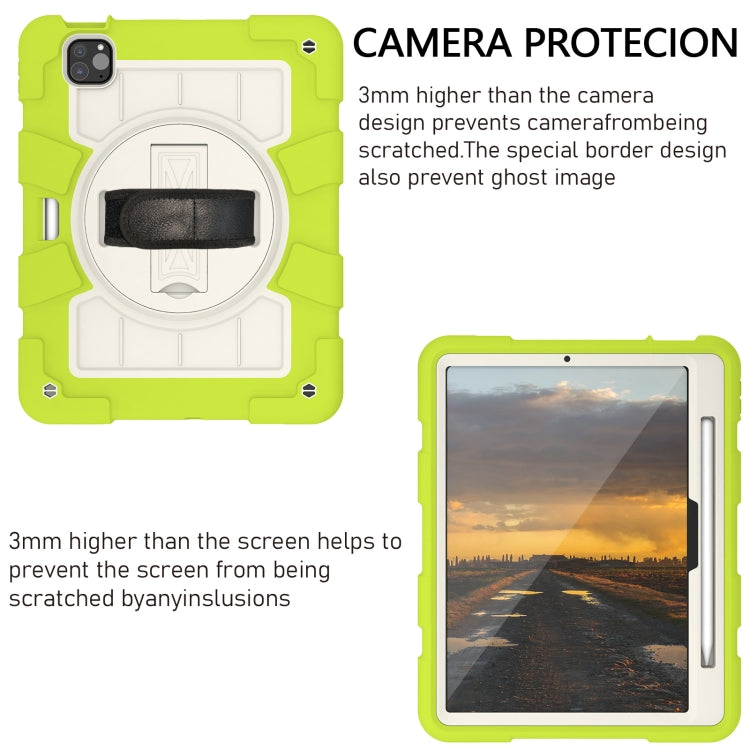 For iPad Pro 11 2024 Silicone Hybrid PC Shockproof Tablet Case with Shoulder Strap(Love Birds Green) - iPad Pro 11 2024 Cases by PMC TechLife | Online Shopping South Africa | PMC TechLife | Buy Now Pay Later Mobicred