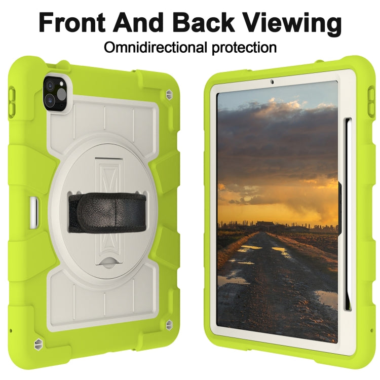 For iPad Pro 11 2024 Silicone Hybrid PC Shockproof Tablet Case with Shoulder Strap(Love Birds Green) - iPad Pro 11 2024 Cases by PMC TechLife | Online Shopping South Africa | PMC TechLife | Buy Now Pay Later Mobicred