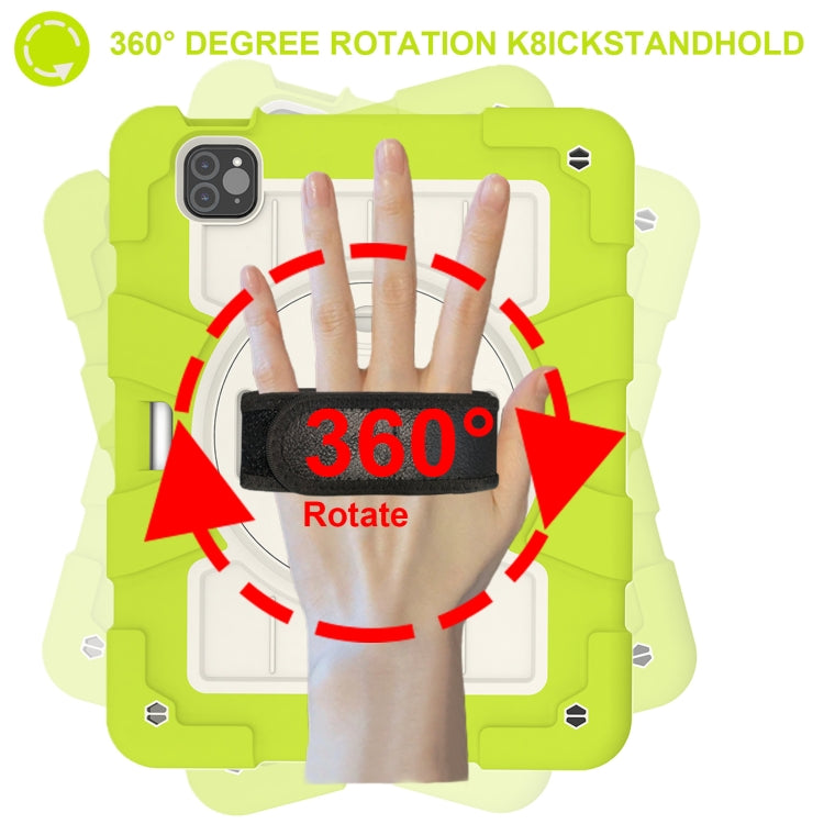 For iPad Pro 11 2024 Silicone Hybrid PC Shockproof Tablet Case with Shoulder Strap(Love Birds Green) - iPad Pro 11 2024 Cases by PMC TechLife | Online Shopping South Africa | PMC TechLife | Buy Now Pay Later Mobicred