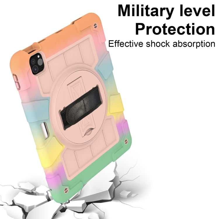 For iPad Pro 11 2024 Silicone Hybrid PC Shockproof Tablet Case with Shoulder Strap(Colorful Gold) - free shipping - PMC TechLife - Order now!