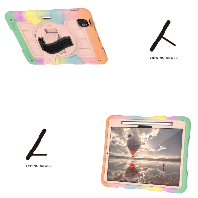 For iPad Pro 11 2024 Silicone Hybrid PC Shockproof Tablet Case with Shoulder Strap(Colorful Gold) - free shipping - PMC TechLife - Order now!