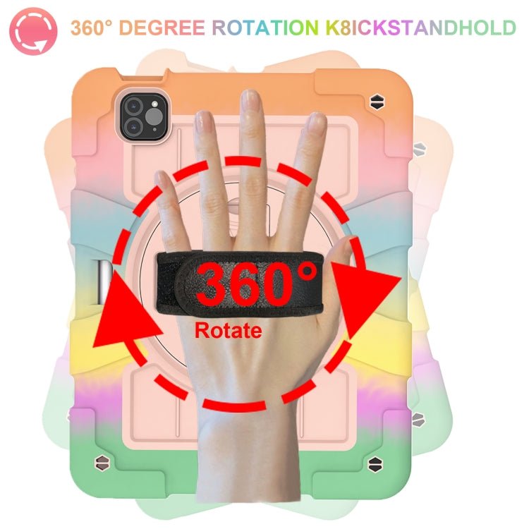 For iPad Pro 11 2024 Silicone Hybrid PC Shockproof Tablet Case with Shoulder Strap(Colorful Gold) - free shipping - PMC TechLife - Order now!