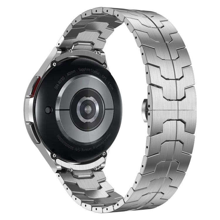 For Samsung Galaxy Watch6 Classic 43 / 47mm Lron Man Curved Connection Stainless Steel Watch Band(Silver) - Watch Bands by PMC TechLife | Online Shopping South Africa | PMC TechLife