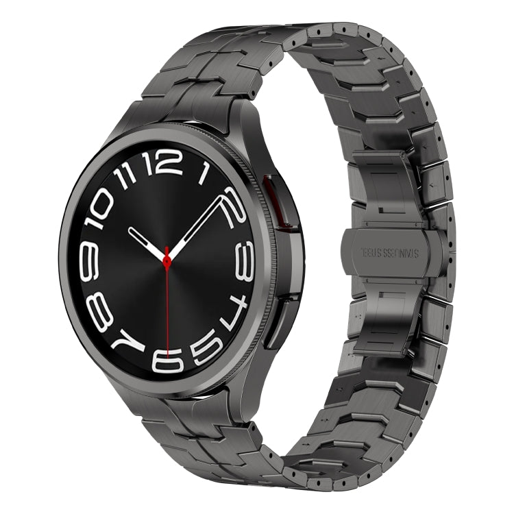 For Samsung Galaxy Watch6 Classic 43 / 47mm Lron Man Curved Connection Stainless Steel Watch Band(Gray) - Watch Bands by PMC TechLife | Online Shopping South Africa | PMC TechLife