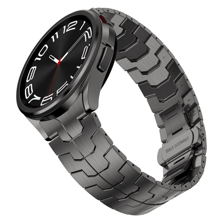 For Samsung Galaxy Watch6 Classic 43 / 47mm Lron Man Curved Connection Stainless Steel Watch Band(Gray) - Watch Bands by PMC TechLife | Online Shopping South Africa | PMC TechLife