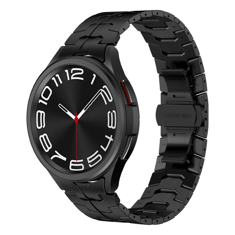 For Samsung Galaxy Watch 5 Pro Lron Man Curved Connection Stainless Steel Watch Band(Black) - Watch Bands by PMC TechLife | Online Shopping South Africa | PMC TechLife | Buy Now Pay Later Mobicred