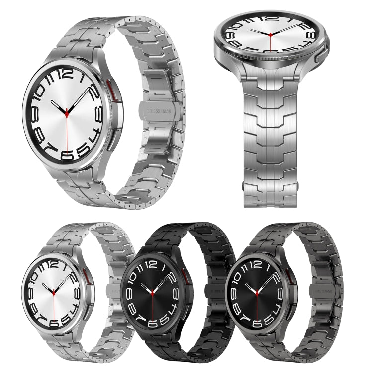 For Samsung Galaxy Watch 5 Pro Lron Man Curved Connection Stainless Steel Watch Band(Black) - Watch Bands by PMC TechLife | Online Shopping South Africa | PMC TechLife | Buy Now Pay Later Mobicred