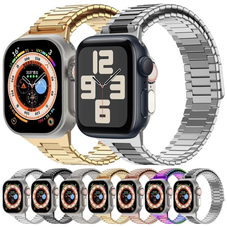 For Apple Watch Series 8 41mm Bamboo Magnetic Stainless Steel Metal Watch Strap(Rose Gold) - Watch Bands by PMC TechLife | Online Shopping South Africa | PMC TechLife
