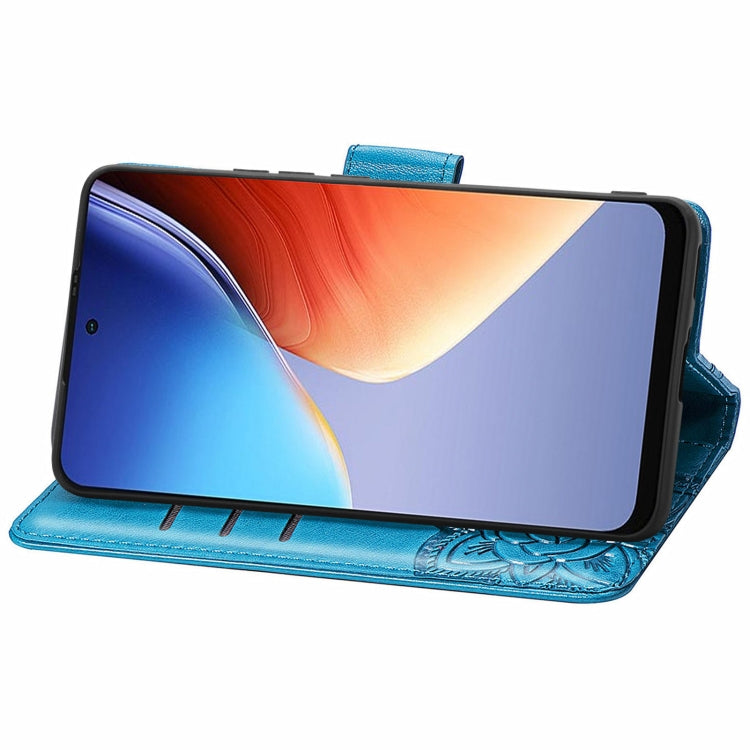 For Blackview A96 Butterfly Love Flower Embossed Leather Phone Case(Blue) - More Brand by PMC TechLife | Online Shopping South Africa | PMC TechLife