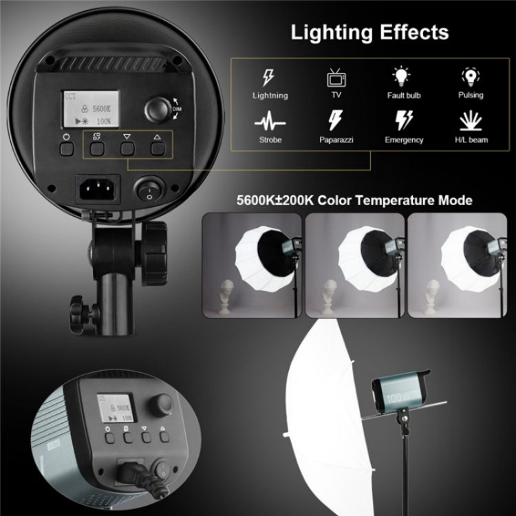 VLOGLITE P100 Professional Photography Video Fill Light 100W High Powerful Bright COB LED Light, Plug:EU Plug - free shipping - PMC TechLife - Order now!