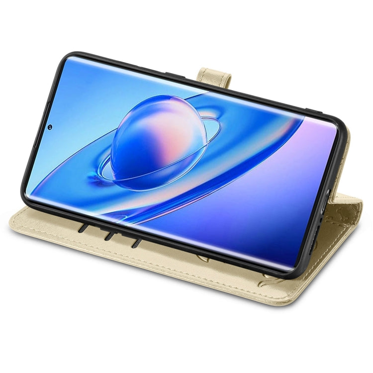 For Blackview A200 Pro Cat and Dog Embossed Leather Phone Case(Gold) - More Brand by PMC TechLife | Online Shopping South Africa | PMC TechLife