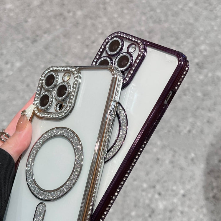 For iPhone 16 Pro Diamond Plated MagSafe TPU Phone Case(Purple) - iPhone 16 Pro Cases by PMC TechLife | Online Shopping South Africa | PMC TechLife | Buy Now Pay Later Mobicred