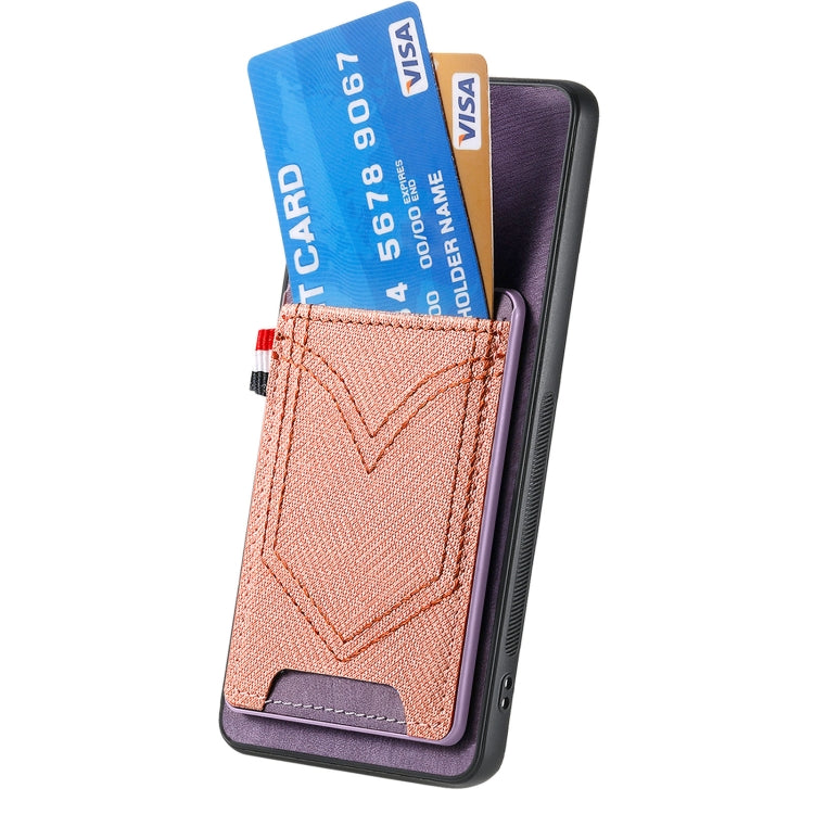 For Samsung Galaxy S25 5G Denim Texture Leather Skin Phone Case with Card Slot(Purple) - Galaxy S25 5G Cases by PMC Jewellery | Online Shopping South Africa | PMC Jewellery | Buy Now Pay Later Mobicred