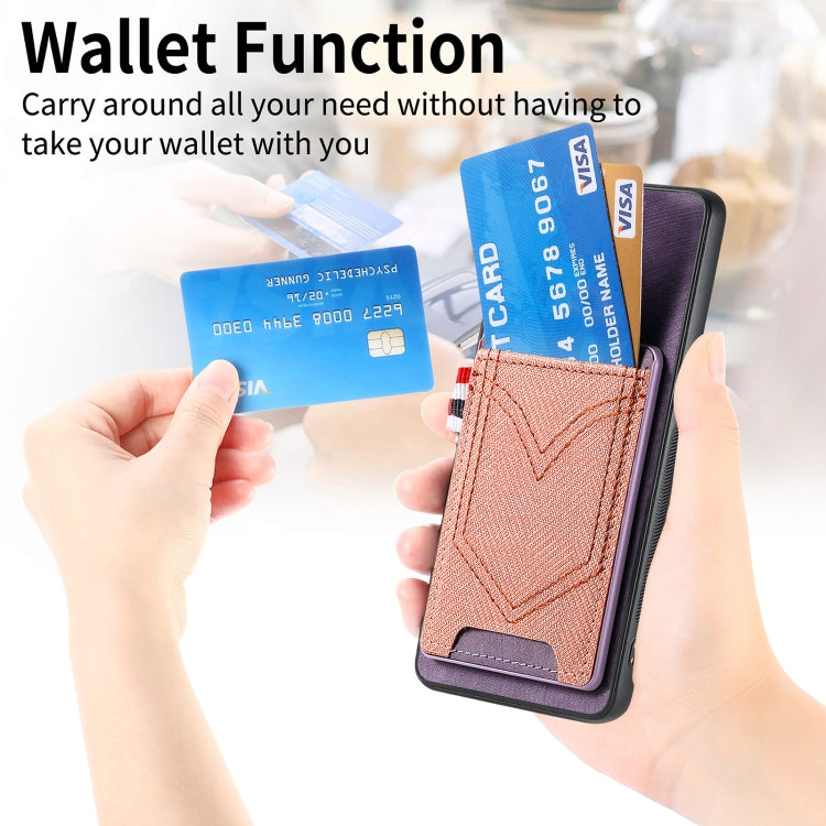 For Samsung Galaxy S25+ 5G Denim Texture Leather Skin Phone Case with Card Slot(Purple) - Galaxy S25+ 5G Cases by PMC Jewellery | Online Shopping South Africa | PMC Jewellery | Buy Now Pay Later Mobicred