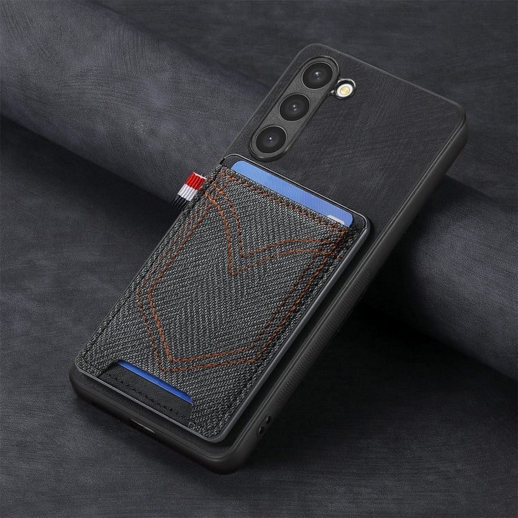 For Samsung Galaxy S25 Ultra 5G Denim Texture Leather Skin Phone Case with Card Slot(Black) - Galaxy S25 Ultra 5G Cases by PMC Jewellery | Online Shopping South Africa | PMC Jewellery | Buy Now Pay Later Mobicred