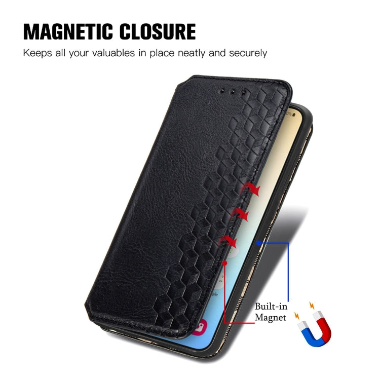 For Samsung Galaxy S25+ 5G Cubic Grid Pressed Magnetic Leather Phone Case(Black) - Galaxy S25+ 5G Cases by PMC Jewellery | Online Shopping South Africa | PMC Jewellery | Buy Now Pay Later Mobicred