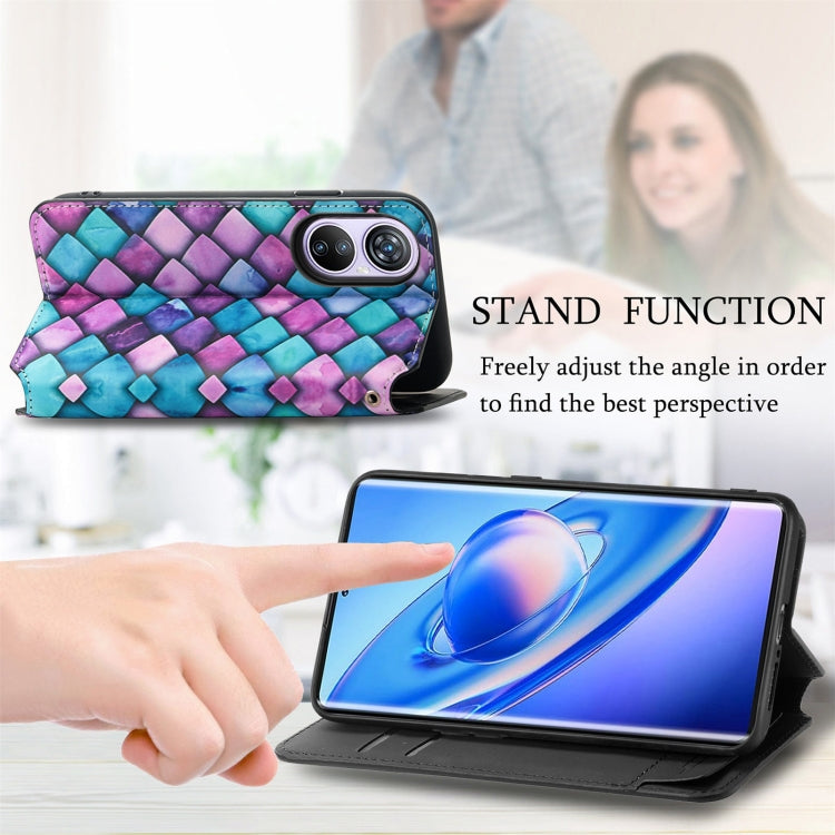 For Blackview A200 Pro CaseNeo Colorful Magnetic Leather Phone Case(Purple Scales) - More Brand by PMC TechLife | Online Shopping South Africa | PMC TechLife