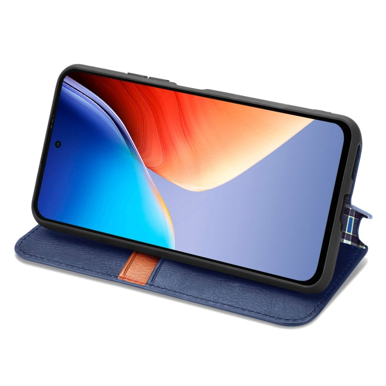 For Blackview A96 Cubic Grid Pressed Magnetic Leather Phone Case(Blue) - More Brand by PMC TechLife | Online Shopping South Africa | PMC TechLife | Buy Now Pay Later Mobicred