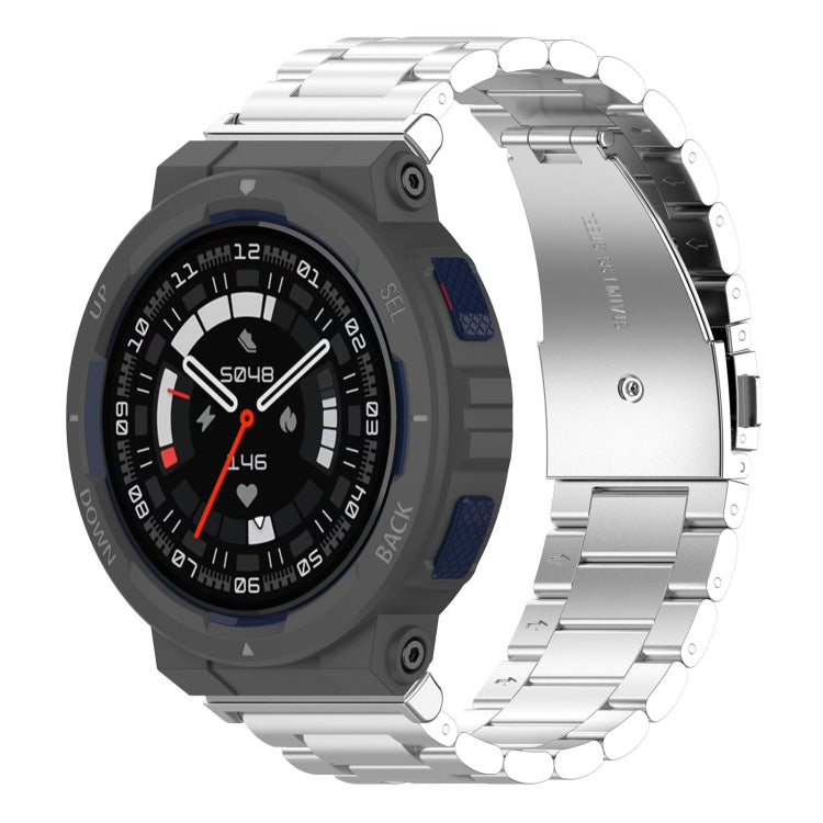 For Amazfit Active Edge A2212 Three Beads Stainless Steel Watch Band(Silver) - free shipping - PMC TechLife - Order now!